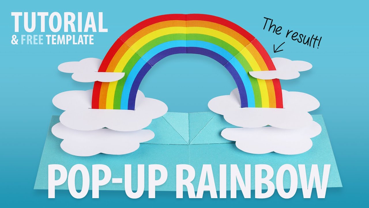 Tutorial DIY Pelangi Pop-up dengan unduhan template GRATIS