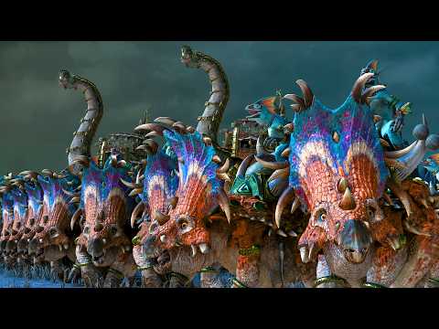 LIZARDMEN vs KHORNE - TotalWar Warhammer 3 cinematic battle