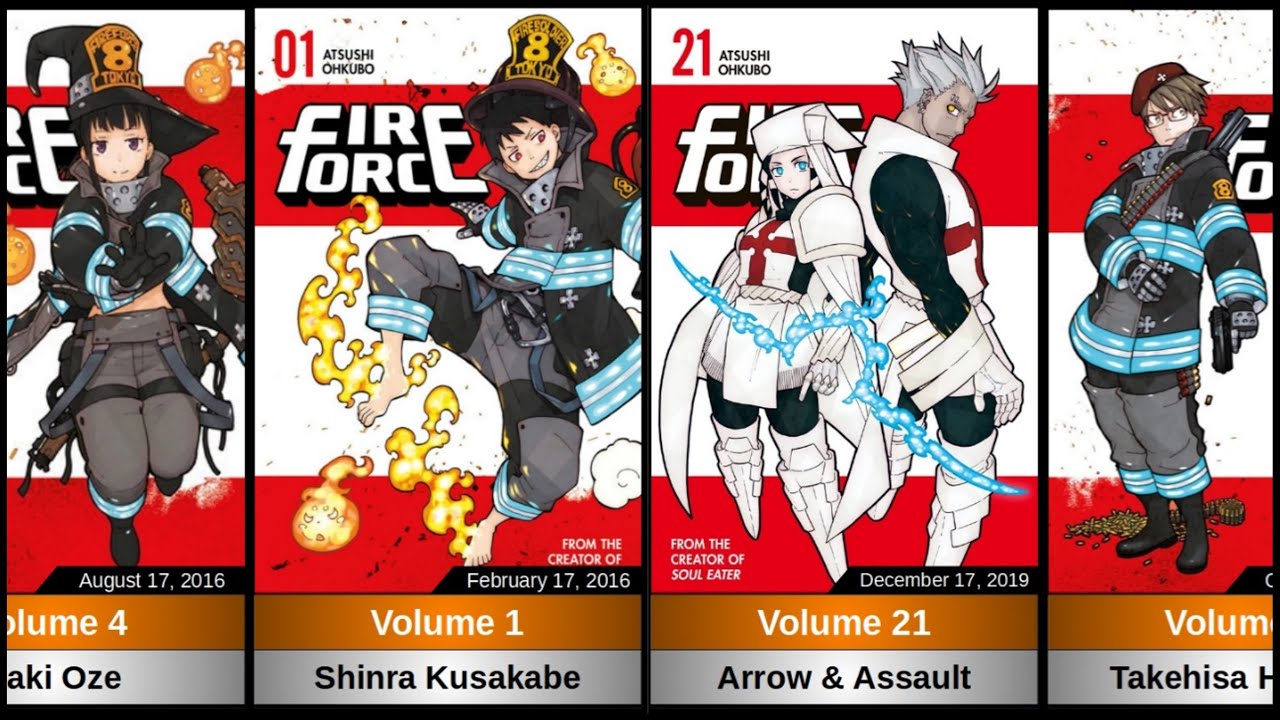 All manga volume cover in Fire Force (Enen no Shouboutai)