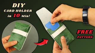 🔴FREE PATTERN + How to make a Handmade Leather Card Holder - Step by step TUTORIAL