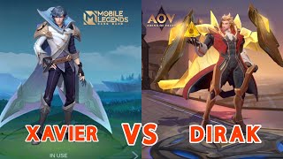 Download lagu MLBB VS AOV - DIRAK VS XAVIER HERO SKILL EFFECT COMPARISON BATTLE mp3