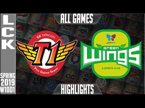 SKT vs JAG Highlights ALL GAMES | LCK Spring 2019 Week 10 Day 1 | SK Telecom T1 vs Jin Air Greenwing