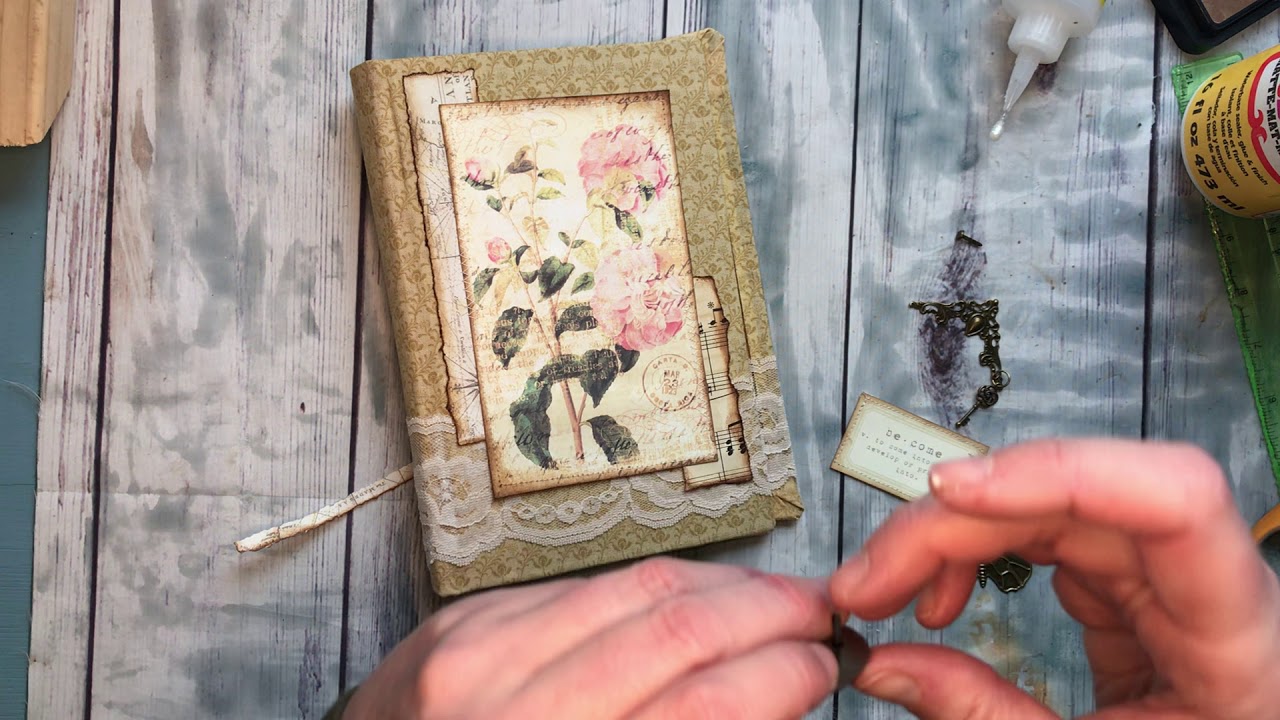 #2 Decorating a Junk Journal Cover, Junk Journaling Tutorial, Beginning Junk Journaling,Pink Monarch