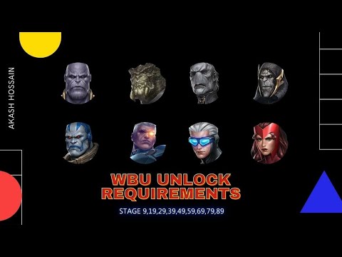WBU stage unlock require character list - Marvel future fight