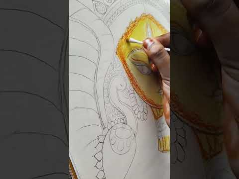 Maa durga drawing #art world 🌎#tejashree #