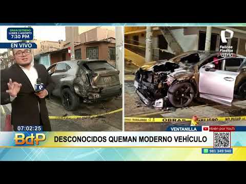 Desconocidos queman moderno vehículo en Ventanilla