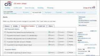 Citi QuickTake Demo: How to Set up Payment Alerts using Citibank Online