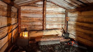 Craft log cabin with your own hands, bushcraft