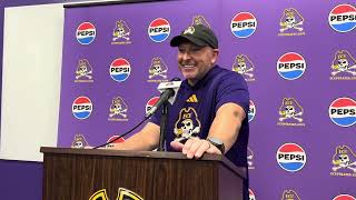 Blake Harrell after ECU’s opening practice of preseason camp