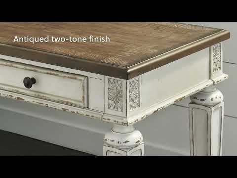 Realyn White And Brown Home Office Lift Top L Shape Desk From Home