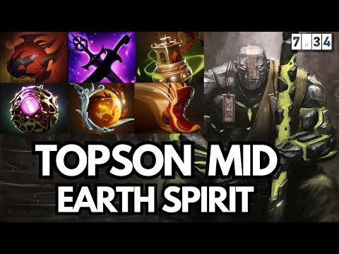 Topson Mid Earth Spirt - Dota 2 Pro Immortal Earth Spirit Gameplay 7.34