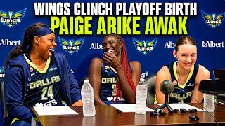 Paige Bueckers, Arike & Awak all jokes in post-game interview | Dallas Wings clinch playoff birth