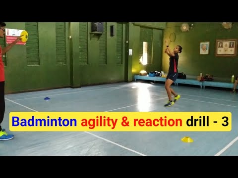 Badminton agility & reaction drill - 3 // Badminton training