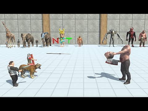 3 VS 1 ANCIENT & MODERN HUMANS + MODERN MAMMALS VS INFERNALS - Animal Revolt Battle Simulator