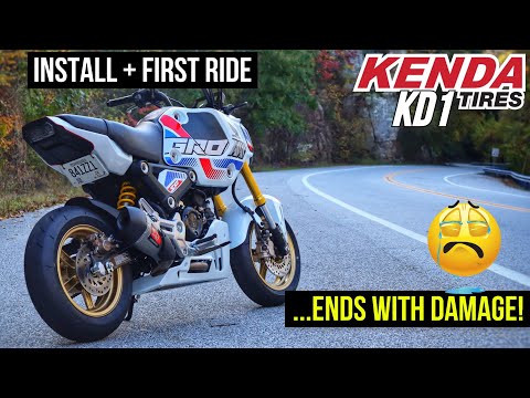 New Honda Grom: Kenda KD1 Tire Install + First Mountain Ride Review = DAMAGE!