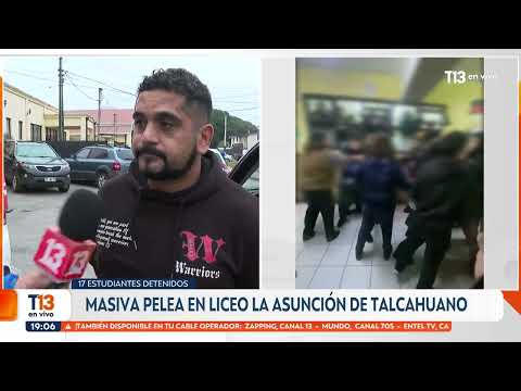 Masiva pelea en liceo la Asunción de Talcahuano: hay 17 estudiantes detenidos
