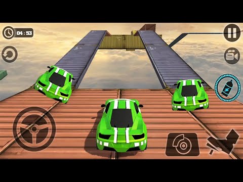 Impossible Car Tracks 3D - High Speed Drive - Levels 12 to 15 Completed - Green Car Driving Stunts