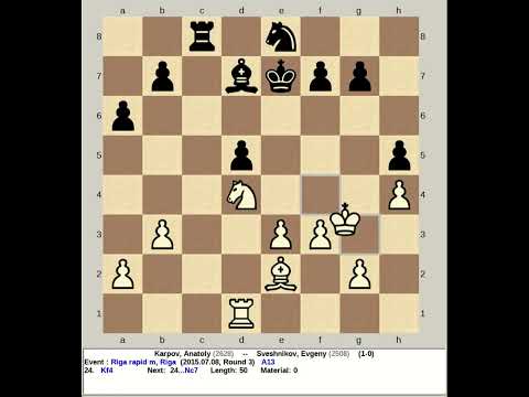 Karpov, Anatoly vs Sveshnikov, Evgeny | Riga rapid match R3, 2015 #chess