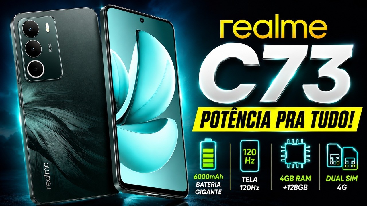 Miniatura da avaliação em vídeo de Smartphone Realme C73 128GB 4GB RAM Dual SIM 120Hz