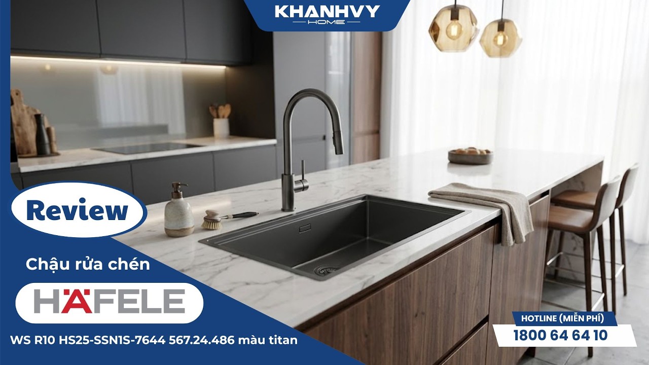 Chậu rửa chén Hafele WS R10 HS25-SSN1S-7644 567.24.486 màu titan