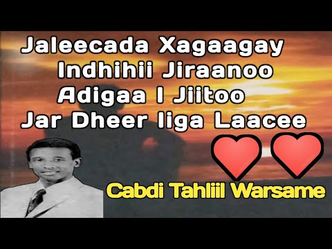 Cabdi Tahliil Jeegadaan u Aalaa lyrics | Heestii Jirjir | Jirjirkiyo Dartaa Baan | jalkii qaadan waa