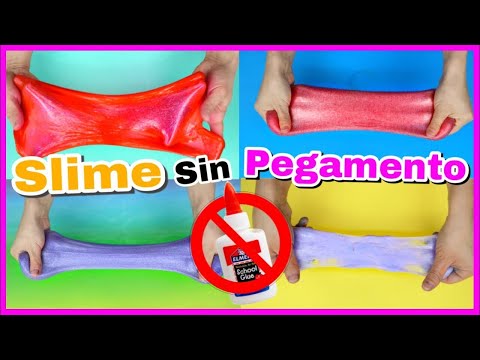 4 RECETAS PARA HACER SLIME SIN PEGAMENTO | SLIME FÁCIL SIN COLA NI BORAX | NatyGloss