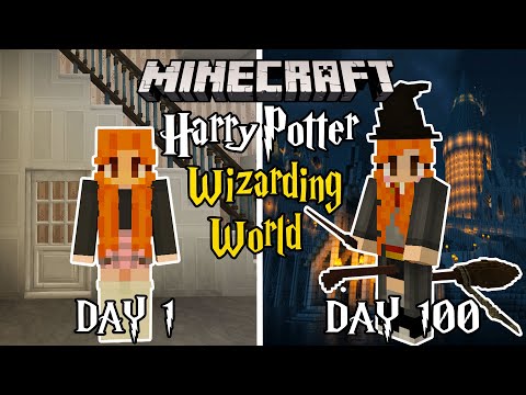 I Played For 100 DAYS in Minecraft HARRY POTTER wizarding world... And here’s what happened
