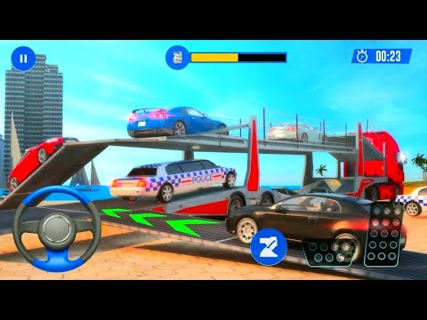US Police Multi Level Car Transporter Truck 2020 | Police Car Racing Game | Android Gameplay