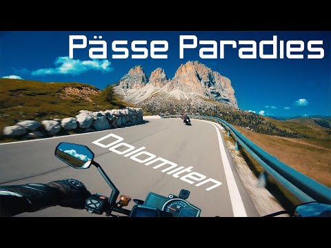 Motorradtour in den Dolomiten - Sellajoch, Pordoijoch, Grödner Joch, Falzaregopass - Alpentour 2019