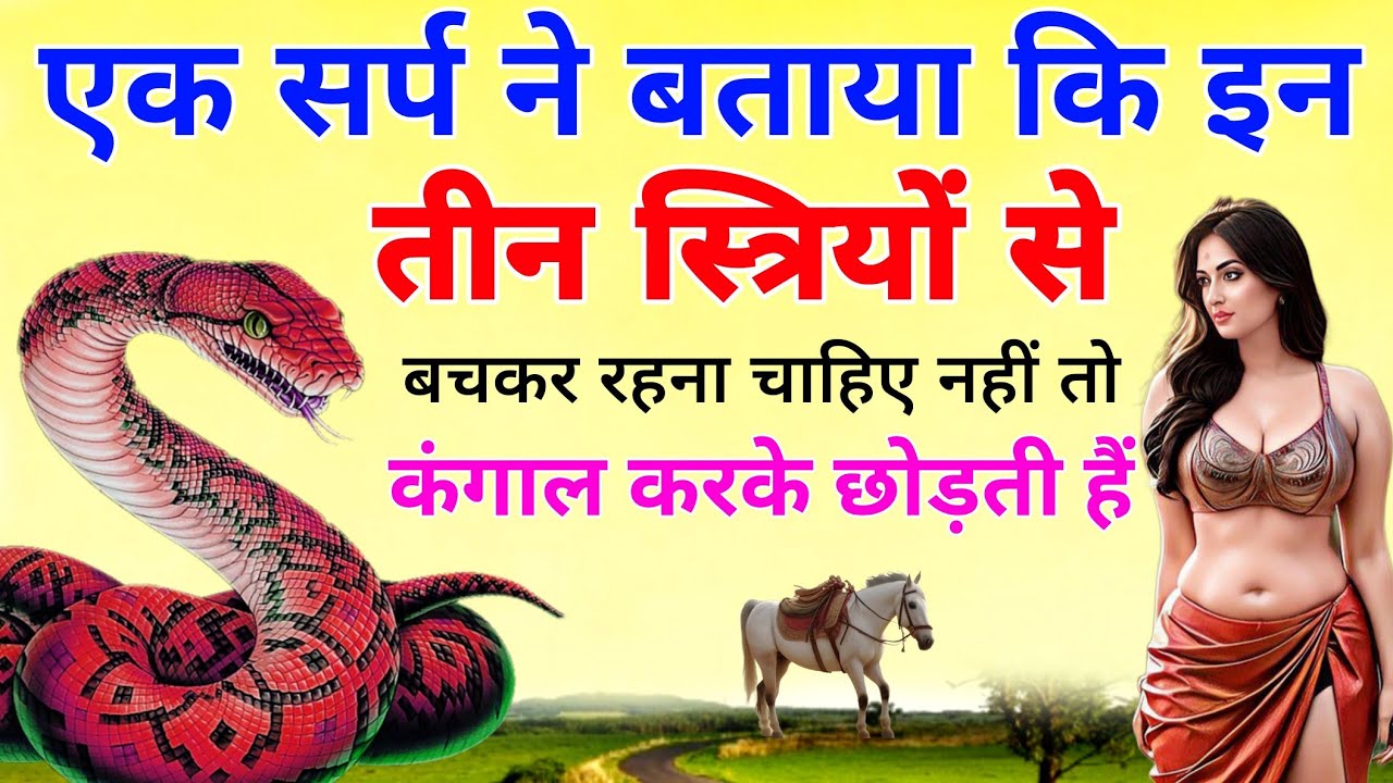 एक सर्प ने बताया कि ये तीन स्त्रियों से सदैव बचकर रहना कंगाल कर देती हैं !!प्रेरणादायक कहानी सर्प की