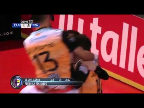 Gol Javi Alonso (1-5) en DLink Zaragoza - Peñíscola Rehab Medic. J26, 1ªDiv