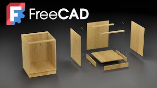 Freecad - Parametric Cabinet Assembly - Woodworking