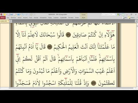5.DERS BAKARA SURESİ |30-37| YENİ ÖĞRENENLER İÇİN YAVAŞ TECVİTLİ KURAN DERSLERİ |SAYFA  SAYFA HATİM