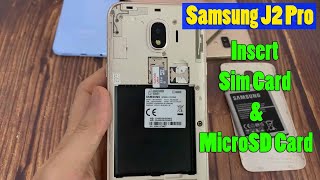 Samsung J2 Pro 2018: How To Insert Sim Card and MicroSD Card