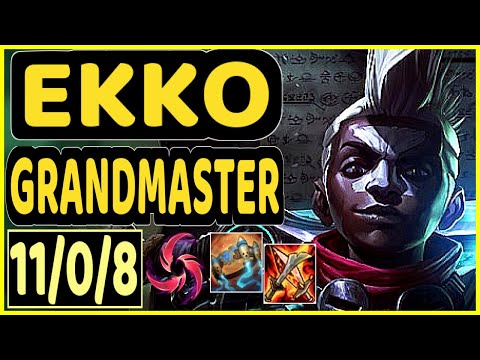 BACA (EKKO) - 11/0/8 KDA MID GAMEPLAY - EUW Ranked GRANDMASTER