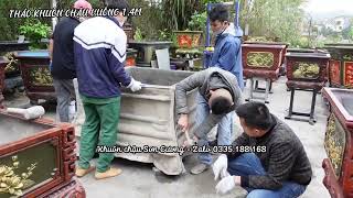 Tháo khuôn chậu vuông 140cm - Siêu phẩm với hoa văn cực nét cực kì nổi