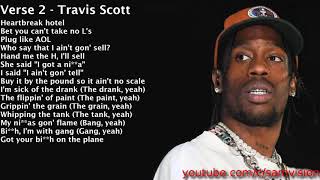 (Clean Lyrics) Travis Scott - NO BYSTANDERS (Ft. Juice WRLD, Sheck Wes)