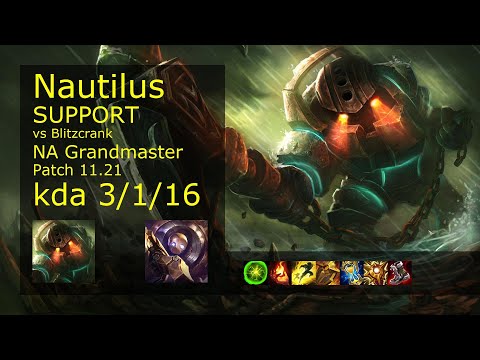 Nautilus Support & Xayah vs Blitzcrank & Caitlyn - NA Grandmaster 3/1/16 Patch 11.21 Gameplay