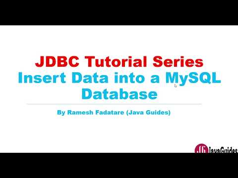 JDBC Tutorial Part 4 Insert Data into a MySQL Database