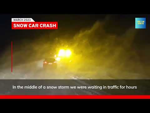 winter car accident creates domino traffic jam