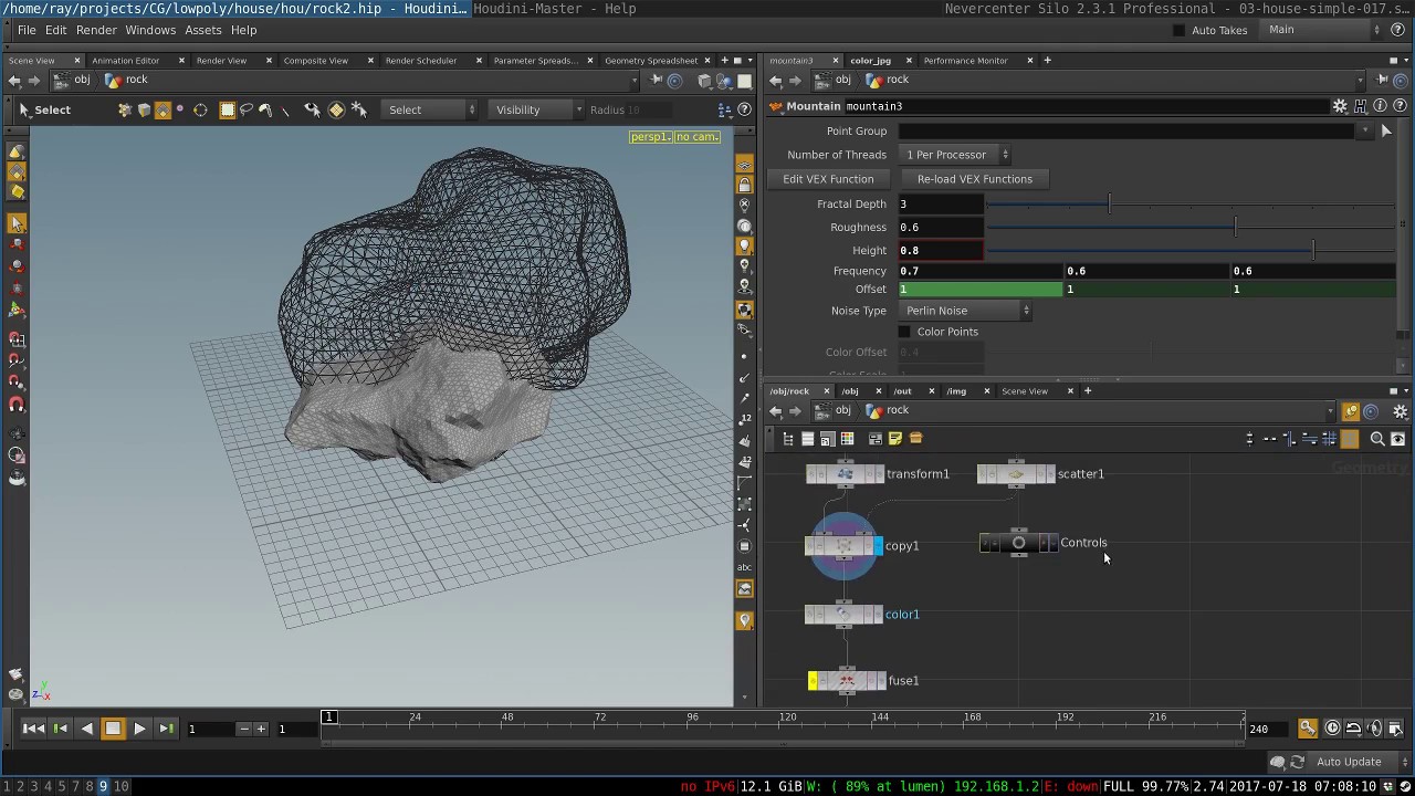 Generating Procedural Rocks in SideFX Houdini