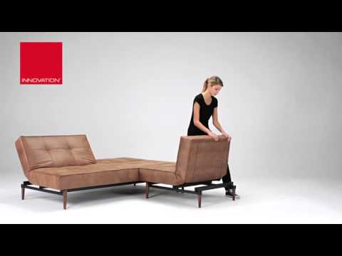 SPLITBACK Schlafsofa & Sessel von Innovation mit dunklem Holz