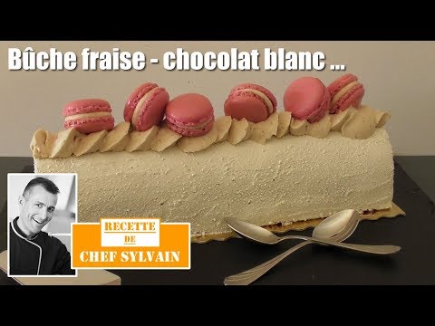 Strawberry and White Chocolate Yule Log