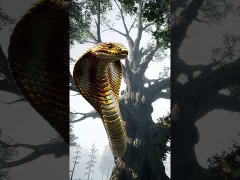 Giant Golden Snake Appears in Misty Forest! Rare Moment Caught on Camera