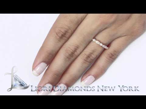 WBAJ-103-R - 0.26 Carat Diamond Wedding Band Stackable Ring 14k Rose Gold