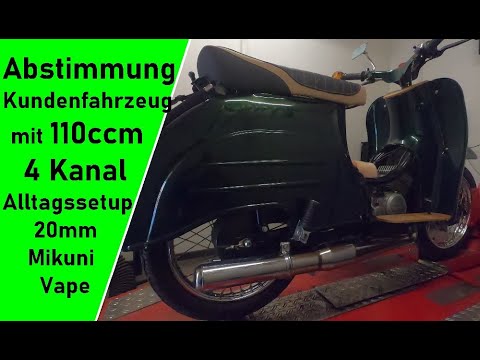 Vergaser richtig abstimmen | Simson Tuning Schwalbe 110ccm 4Kanal Vape 5Gang P4Prüfstand Abstimmung