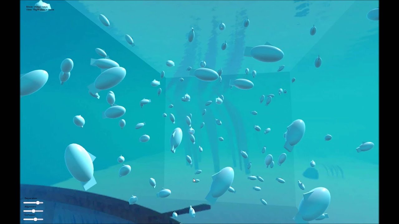 Unity 3D - AI Boids Flocking Algorithm Demo