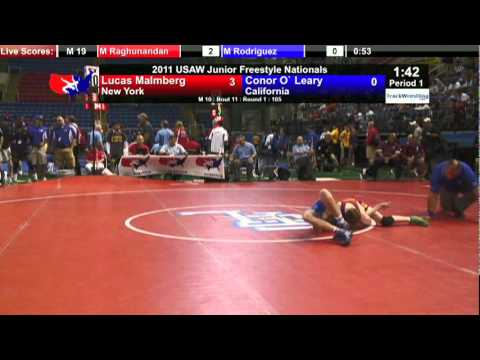 Junior Freestyle 105 - Lucas Malmberg (NY) vs. Conor O'Leary (CA)