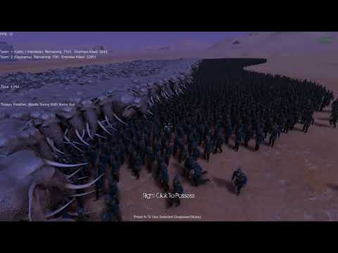 3,570 Elephants vs 30,000 Celtic 1 Handed Warriors Ultimate Epic Battle Simulator