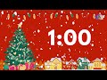 1-MINUTE COUNTDOWN TIMER WITH MUSIC | CHRISTMAS | RED 🤍🎼⏰🎄